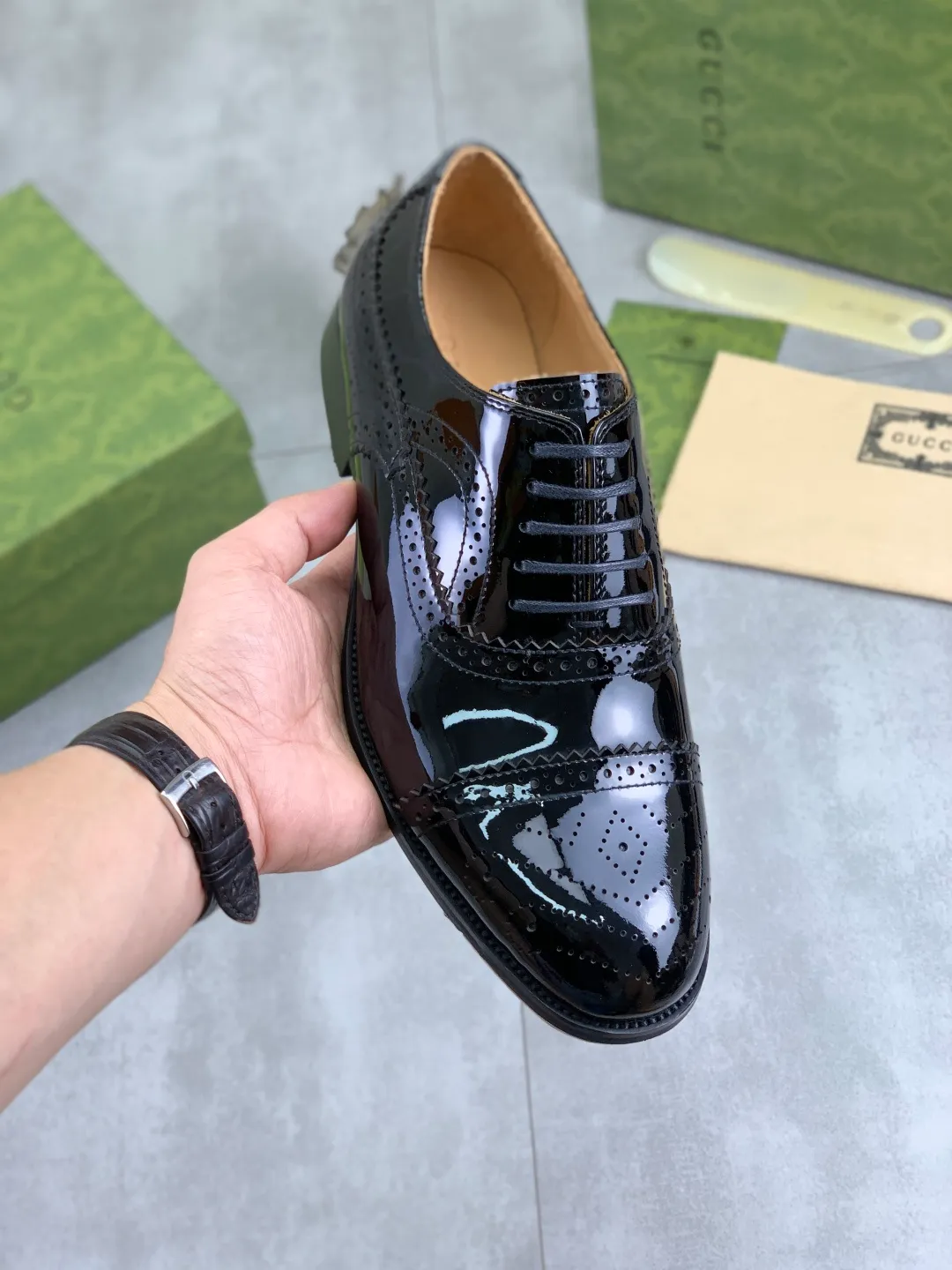 Men's men's shoes 💰P640 [New style] Water dyed cowhide 💰💎💎💎 [Gucci] GUCCI high-end men's formal business leather shoes, original order 1:1! Original imported high-end open-edge beaded calfskin, original metal buckle, imported first-layer cowhide lining for feet. Original high-end outsole, men's shoe size: 39-44 (45 customized) 3️⃣ colors available